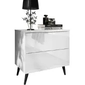 Lookway NACHTTISCH AURA PUSH OPEN mit schwarzen Beinen