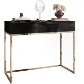 Lookway KONSOLE BLANCO mit Schubladen GOLD CHROM Schwarz Hochglanz PUSH OPEN
