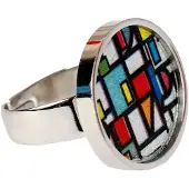 Demarie Ring Edelstahl mit Silber-/Goldeinlage