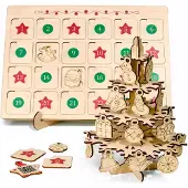 Ulanik s.r.o. DIY-Adventskalender aus Holz "Baum und Schmuck" (Bastelset)
