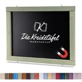 Die Kreidetafel Manufaktur Magnetische Kreidetafel - Magnettafel mit Holzrahmen / Weidengrün 150x60cm