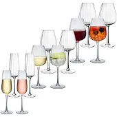 Villeroy & Boch Gläser-Set "Wein- und Sektgläserset Rose Garden 12er Set transparent" Spülmaschinengeeignet
