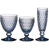 Villeroy & Boch Gläser-Set "Wein- & Sektgläser Boston Coloured 12er Set", blau, B:2cm H:2cm, Glas, Trinkgefäße, Gläser-Set, Spülmaschinenfest