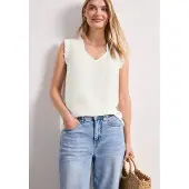 Street One Rüschenbluse Sommertop mit V-Neck und Rüschen