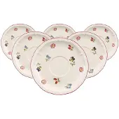 Villeroy & Boch Untertasse "Frühstücksuntertassen Petite Fleur ø 17 cm 6er Set weiß" Spülmaschinengeeignet, Mikrowellengeeignet