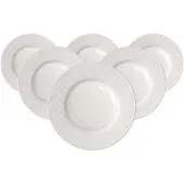 Villeroy & Boch Frühstücksteller "Frühstücksteller Manufacture Ice ø 21,7 cm 6er Set weiß" Spülmaschinenfest, Mikrowellensicher