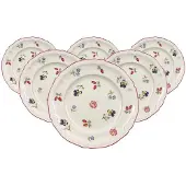 Villeroy & Boch Brotteller "Brotteller Petite Fleur ø 17,4 cm 6er Set weiß" Spülmaschinengeeignet, Mikrowellengeeignet