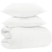vidaXL Bettwäsche-Set Weiß 200 x 240 cm Baumwolle, Bambus, Polyester