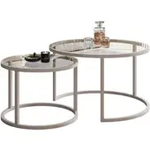 Lookway Couchtisch-Set CIRI 2in1 GLASS KASZMIR