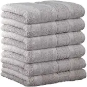 Cawoe Gästetuch, 6er Pack - C Noblesse, Walkfrottier, Baumwolle Silber / 30x50cm