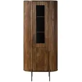 MASSIVMOEBEL24.DE Vitrine Mango 80x45x180 braun lackiert BARCELONA #244