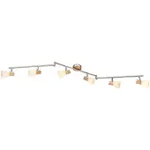 Globo Deckenleuchte, Holz, Glas, Spots beweglich