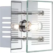 Globo Lighting Wandleuchte Wandlampe Schlafzimmer Kippschalter Silber Glas Chrom H 7 cm