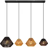 Globo Lighting Pendelleuchte, Naturseile, schwarz, beige, H 120 cm