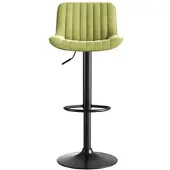 STILVORA Drehbarer Barhocker Samt Grün 87–109 cm, höhenverstellbar