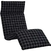 vidaXL Sonnenliege Klappbar Schwarz Karomuster 175x54x8,5 cm