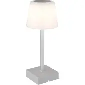 Globo LED Tischleuchte, silber opal, Touchdimmer, Akku, H 25,5 cm