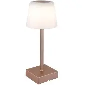 Globo LED Tischleuchte, champagner, Touchdimmer, Akku, H 25,5 cm