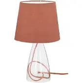 Wofi Tisch Lampe Glas klar Stoff Schirm braun Beleuchtung Schalter ACTION 800801510000