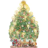 Sonstige Verlage Adventskalender O Tannenbaum, formgestanzt, mit Briefchen, Geschenkkärtchen und Glimmer
