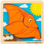 Bigjigs Holz-Formpuzzleset Pterodaktylus - 4 Stück.