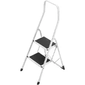 Hailo Haushaltsleiter Safety 2 Stahl-Stufen, weiss Safety 4312-001
