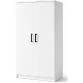 Stylmeble24 Kleiderschrank 2-türig – 90 cm Weiß Matt