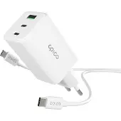 EPICO UltraBoost EA40 65W GaN Power Adapter mit 1,2m USB-C auf USB-C Kabel - Weiß