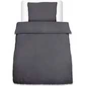 Beautissu BETTWÄSCHE Meline 135/200 cm + Kissenbezug 80/80 cm Anthrazit Seersucker
