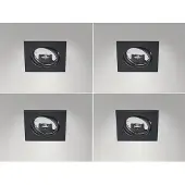 Meine Wunschleuchte 4 Einbaustrahler Decke eckig schwenkbar Schwarz matt GU10 LED Deckenbeleuchtung