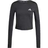 Adidas Laufshirt PERFORMANCE "ADI365 RUNNING ESSENTIALS LONGSLEEVE", Damen, Gr. XL, schwarz, Obermaterial: 88% Polyester, 12% Elasthan, Rundhals, Shirts Laufshirt
