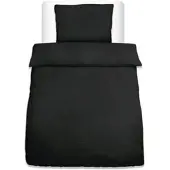 Beautissu BETTBEZUG Meline 135x200cm + Kissenbezug 80x80cm Schwarz Seersucker (2tlg)