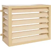 Mendler Verkleidung für Klimaanlage/Wärmetauscher MCW-O43, Abdeckung Schutzgitter, Metall 73x97x38cm Eiche-Optik