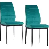 HTI Stuhl Madison Samt Grün, 43,5x57x96 cm (BxTxH), Sitzhöhe 49 cm, Belastbarkeit 120 kg