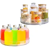 Famanu Drehplatte Set 2 Stück 27 cm transparent für Kräuterregal Kühlschrank
