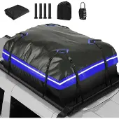 Famanu Dachbox 425 Liter - Wasserdicht, mit Antirutschmatte und Sicherheitsgurten, Blau