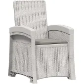vidaXL Liegesessel Garten Rattan-Optik Weiß und Hellgrau PP