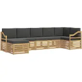 vidaXL Outdoor-Sofagarnitur 7 pcs Weiß und Anthrazit