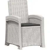 vidaXL Liegesessel Garten Rattan-Optik Weiß und Anthrazit PP