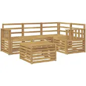 vidaXL Outdoor-Sofagarnitur 5 stk. Weiß Massivholz Akazie