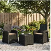 vidaXL Liegesessel Garten Rattan-Optik 2 stk. Anthrazit und Taupe PP