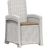 vidaXL Liegesessel Garten Rattan-Optik Weiß und Taupe PP