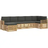 vidaXL Outdoor-Sofagarnitur 7 stk. Weiß und Anthrazit