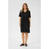 Kaffe Jerseykleid "Damen Jerseykleid KAmolly", Damen, Gr. 42, N-Gr, schwarz (schwarz deep), Obermaterial: 98% Polyester PES. 2% Elasthan EL., Kleider Jerseykleid
