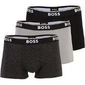 BOSS Dreierpack eng anliegende Boxershorts aus Stretch-Baumwolle mit kurzem Bein und Logos am Bund Grösse M