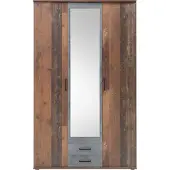 Pol-Power Chicago Kleiderschrank Holzwerkstoff Melamin 3 Türen 120x196x54 cm
