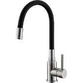 Alveus Flexa Küchenarmatur, flexibler Auslauf, Keramikkartusche, Satin Schwarz