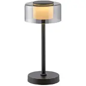 Paul Neuhaus LED-Schreibtischlampe, USB-Anschluss, schwarz, batteriebetrieben, Touch-Dimmer mit Speicherfunktion, 3000 K