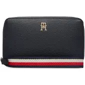 Tommy Hilfiger Geldbörse "TH LOGOTAPE COMPACT ZIP AROUND" Unisex Portemonnaie, Geldbeutel mit edlem TH-Logoelement