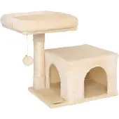 Famanu Katzenliege mit verstellbarer Höhe - Plüsch Ruheplatz mit Krabbfunktionen